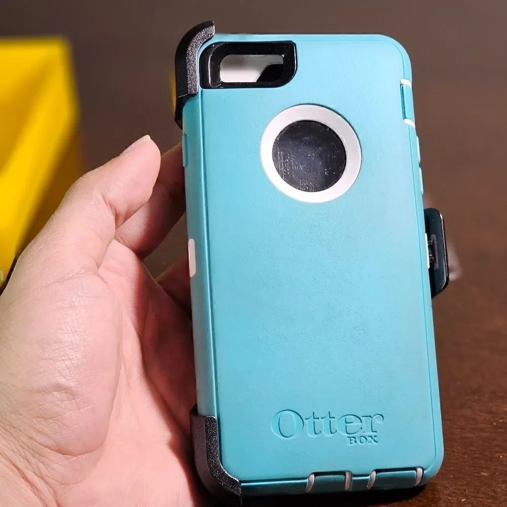 Otterbox iPhone 6 6S Phone Protective Case Light Blue Brand White Clip Holster